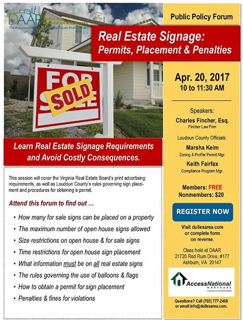 Know the Rules: Real Estate Signs – Permits, Placement & Penalties – Thursday, 4/20 Post Thumbnail
